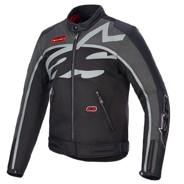 Motorcycle Jackets Alpinestars Axton Black Anthracite Red Tangerine