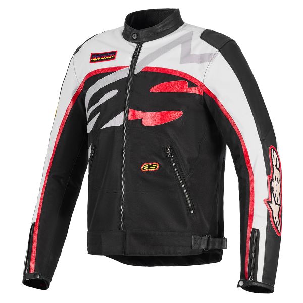 Motorcycle Jackets Alpinestars Axton Black Off White Bright Red