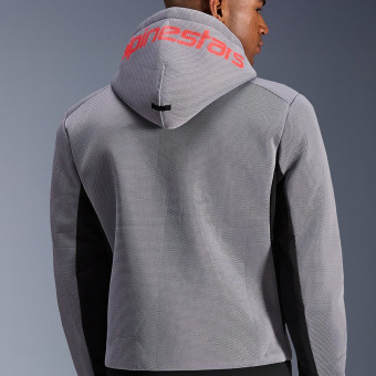 Alpinestars Chrome Superairflow Hoodie Black Mid Gray Red Fluo