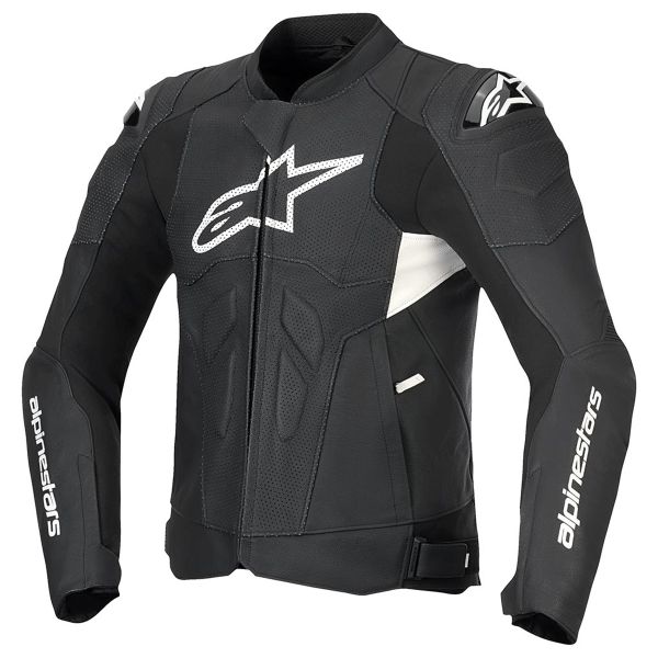 Motorcycle Jackets Alpinestars Dusk Airflow Leather Black White Motorcycle Jackets Alpinestars Dusk Airflow Leather Black White