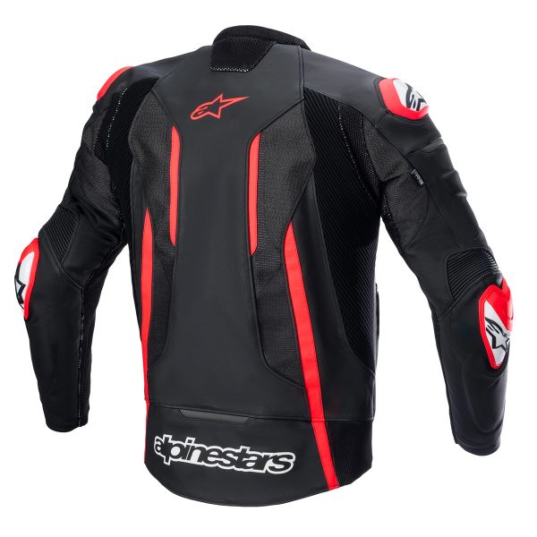 Alpinestars Fusion Leather Black Red Fluo