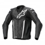 Motorcycle Jackets Alpinestars Fusion Leather Black White Metallic Grey