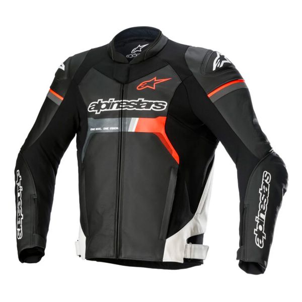 Motorcycle Jackets Alpinestars GP Force Leather Black White Red Fluo