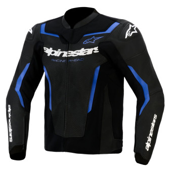Motorcycle Jackets Alpinestars GP Force V2 Leather Airflow Black Metallic Blue