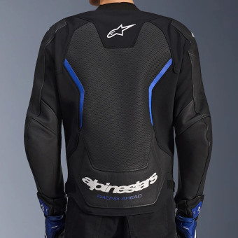 Alpinestars GP Force V2 Leather Airflow Black Metallic Blue