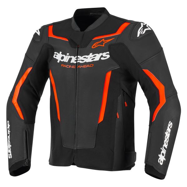 Motorcycle Jackets Alpinestars GP Force V2 Leather Airflow Black Red Fluo