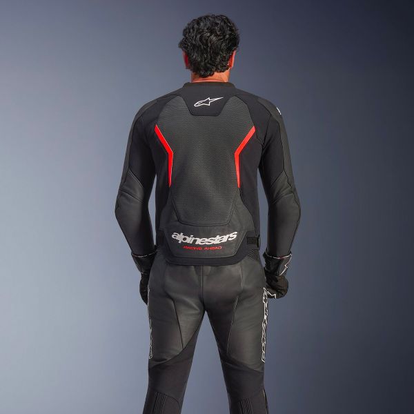 Alpinestars GP Force V2 Leather Airflow Black Red Fluo