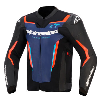 Motorcycle Jackets Alpinestars GP Force V2 Leather Black Blue Red Fluo