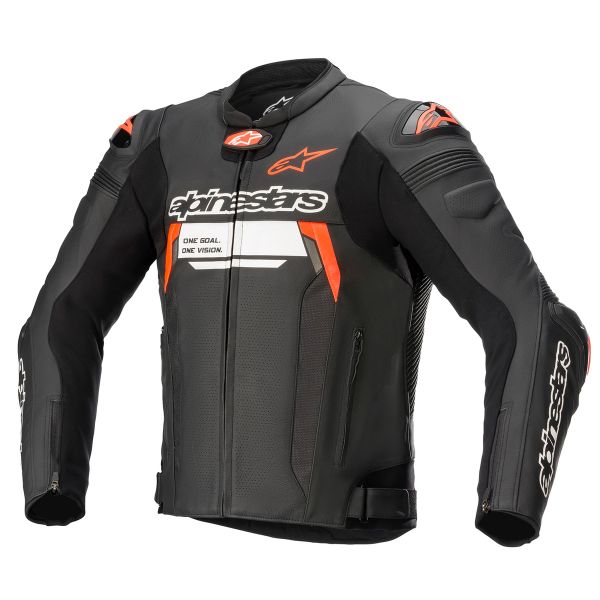 Motorcycle Jackets Alpinestars Missile V2 Ignition Leather Black Red Fluo