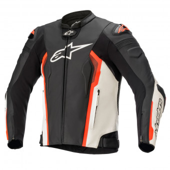 Motorcycle Jackets Alpinestars Missile V2 Leather Black White Red Fluo