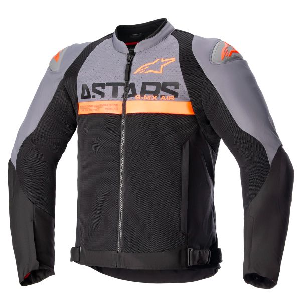 Motorcycle Jackets Alpinestars Smx Air Dark Grey Black Orange Fluo Motorcycle Jackets Alpinestars Smx Air Dark Grey Black Orange Fluo