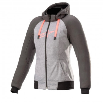 Motorcycle Jackets Alpinestars Stella Chrome Sport Hoodie Grey Tar Diva Pink