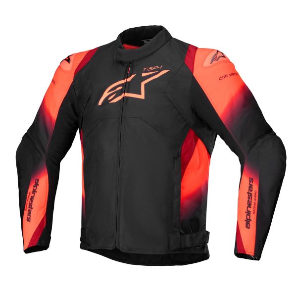 Motorcycle Jackets Alpinestars T-SP 1 V2 Waterproof Black Red Fluo Motorcycle Jackets Alpinestars T-SP 1 V2 Waterproof Black Red Fluo