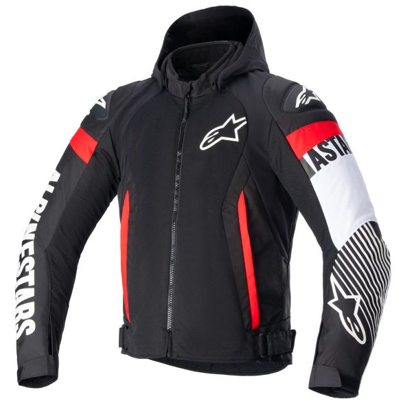 Motorcycle Jackets Alpinestars Zaca Air Black White Red Fluo