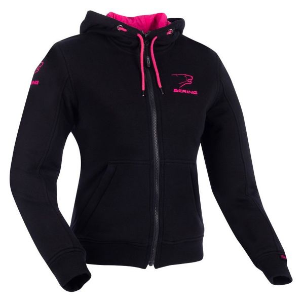 Motorcycle Jackets Bering Lady Hoodiz 2 Black Fuchsia