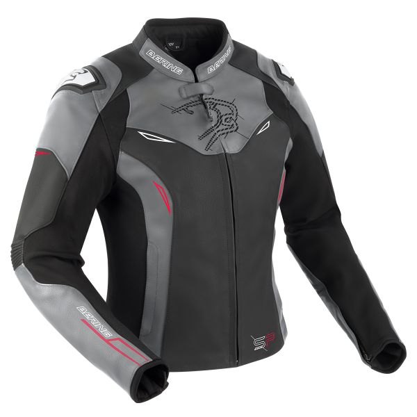 Motorcycle Jackets Bering Lady Snap Black Grey Red