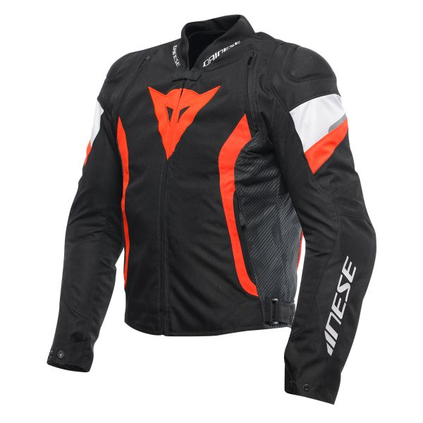 Motorcycle Jackets Dainese Avro 5 Tex Black Red Fluo White Motorcycle Jackets Dainese Avro 5 Tex Black Red Fluo White