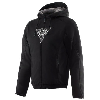 Motorcycle Jackets Dainese Bovisa Safety Hoodie Full Zip Black White