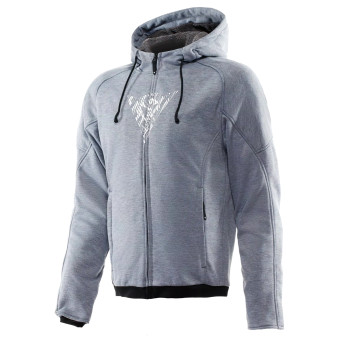 Motorcycle Jackets Dainese Bovisa Safety Hoodie Full Zip Grey Melange Black
