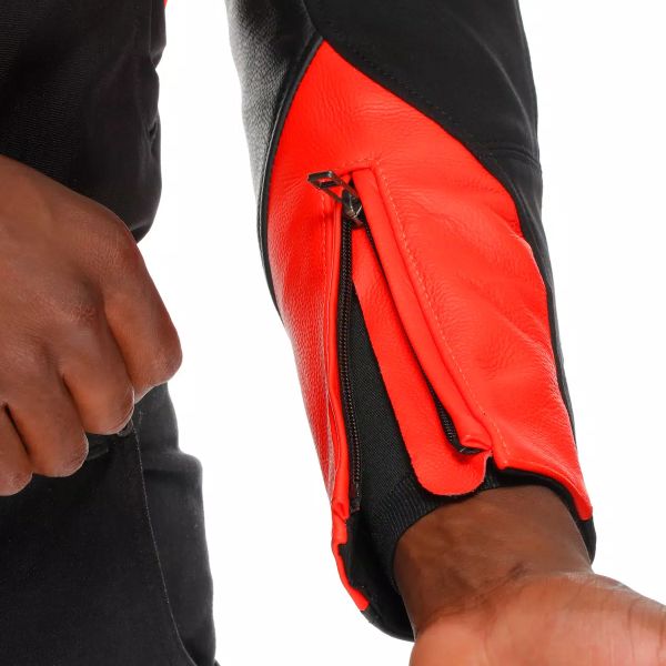 Dainese Iperattiva Leather-Tex Red Fluo Black