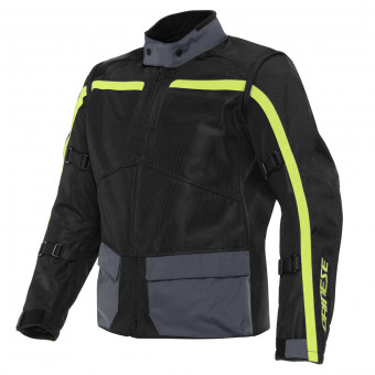 Motorcycle Jackets Dainese Outlaw Tex Black Black Ebony Fluo Yellow