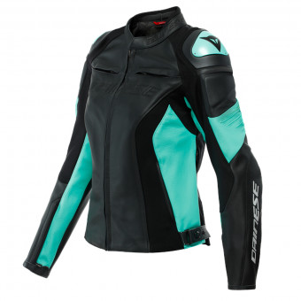 Motorcycle Jackets Dainese Racing 4 Lady Black Acqua Green