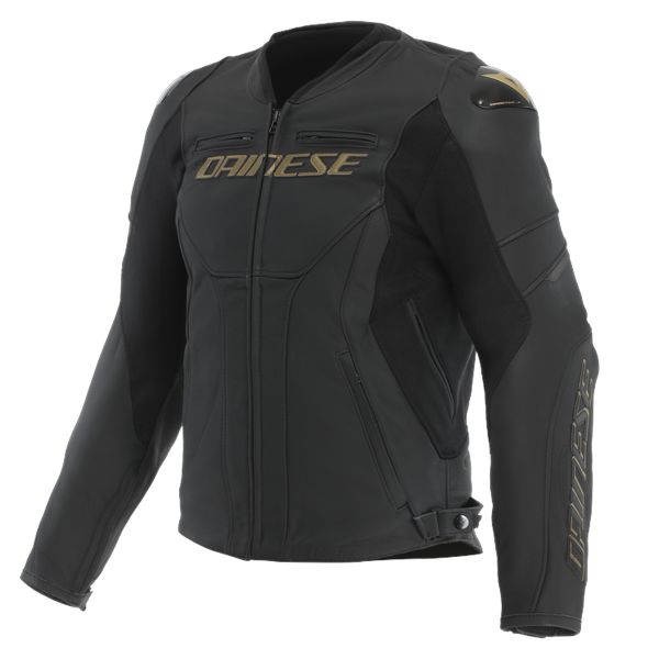 Motorcycle Jackets Dainese Racing 5 Leather Black Gold