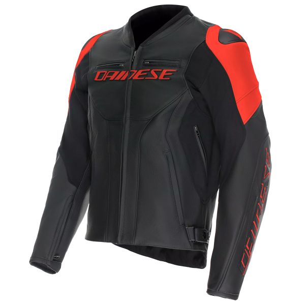Motorcycle Jackets Dainese Racing 5 Leather Black Red Fluo Motorcycle Jackets Dainese Racing 5 Leather Black Red Fluo