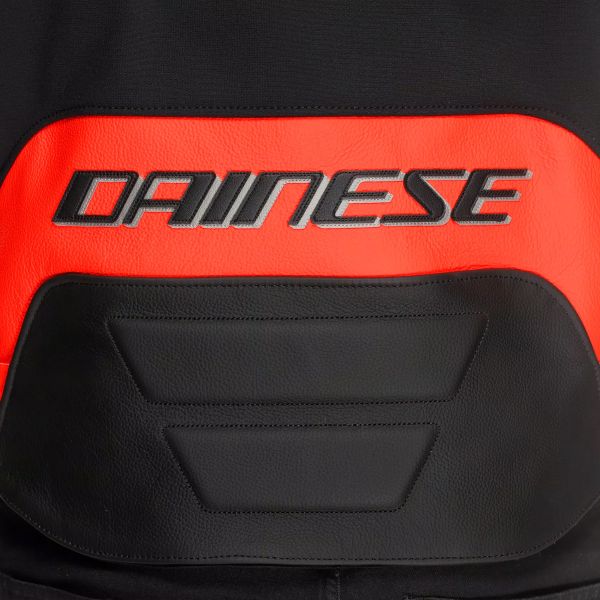 Dainese Racing 5 Leather Silver Black Red Fluo