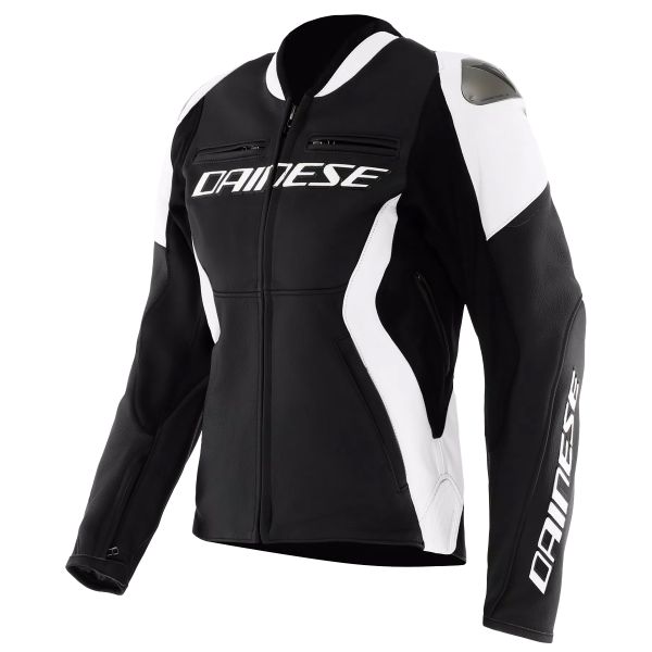 Motorcycle Jackets Dainese Racing 5 Leather Woman Black White