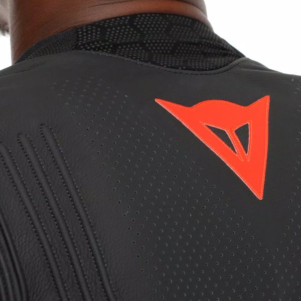 Dainese Racing 5 Perf Leather Black Red Fluo