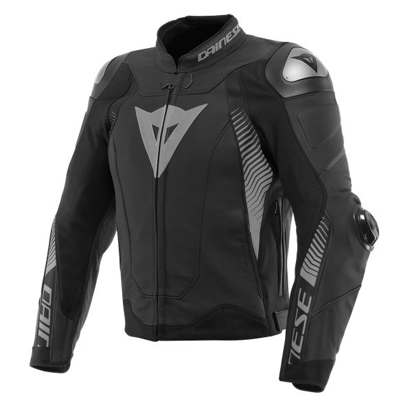 Motorcycle Jackets Dainese Super Speed 4 Leather Black Matt Charcoal Grey