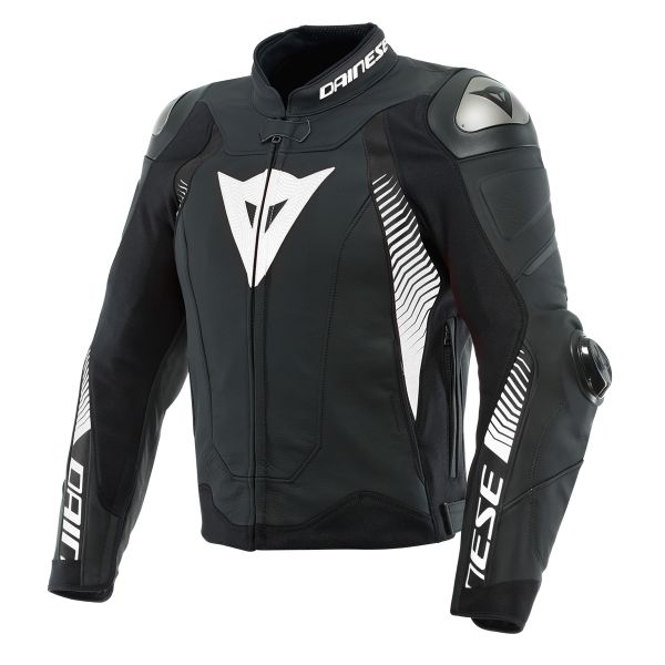 Motorcycle Jackets Dainese Super Speed 4 Leather Black Matt White