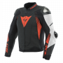 Motorcycle Jackets Dainese Super Speed 4 Leather Perf Black Matt White Fluo Red