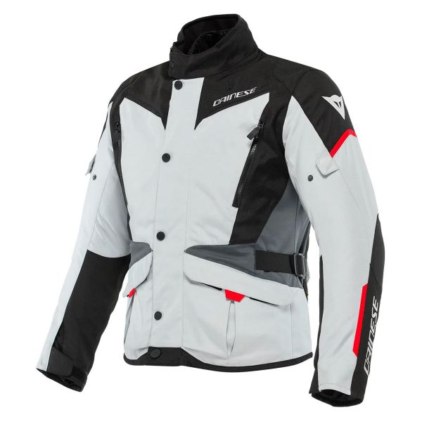 Motorcycle Jackets Dainese Tempest 3 D-Dry Glacier Grey Black Lava Red