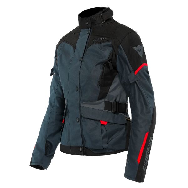 Motorcycle Jackets Dainese Tempest 3 D-Dry Lady Ebony Black Lava Red