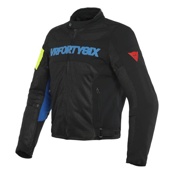 Motorcycle Jackets Dainese VR46 Grid Air Black Princess Blue Fluo Yellow