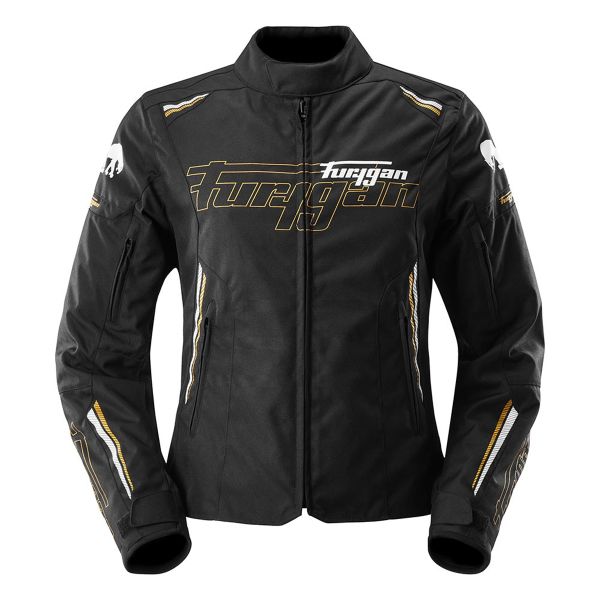 Motorcycle Jackets Furygan Agata Black White Gold