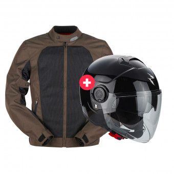Motorcycle Jackets Furygan Genesis Mistral Evo 2 Brown Black + Exo City Black