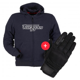Motorcycle Jackets Furygan Luxio Evo Blue + Jet D3O Black