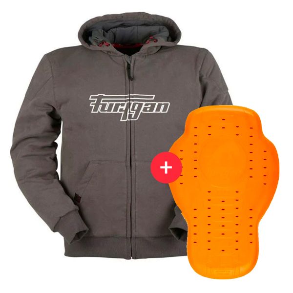Motorcycle Jackets Furygan Luxio Evo Grey + Back Protector D3O Viper Level 2
