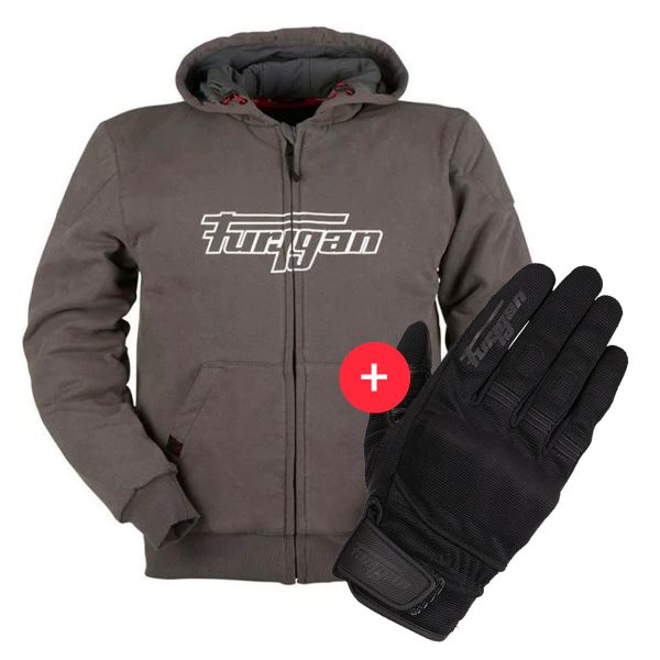 Motorcycle Jackets Furygan Luxio Evo Grey + Jet D3O Black