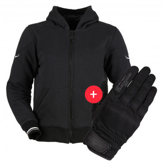 Motorcycle Jackets Furygan Luxio Lady Evo Black White + Jet Lady D3O Black