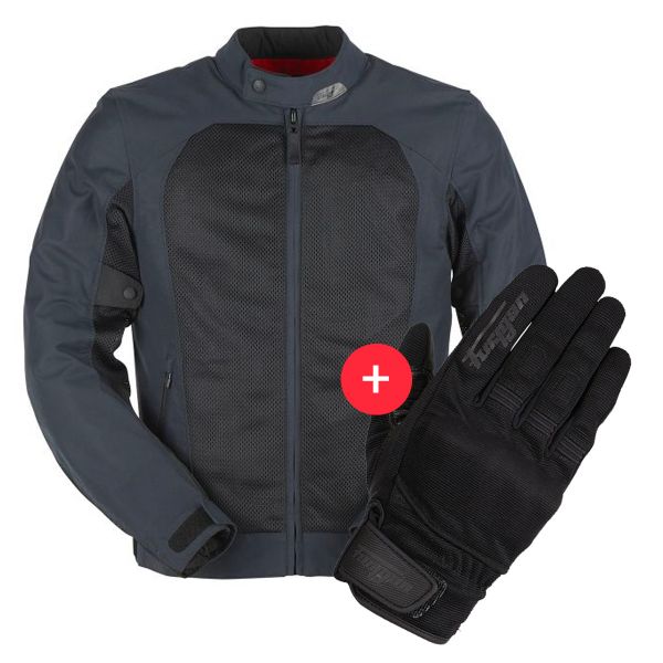 Motorcycle Jackets Furygan Mistral Evo 3 Blue Black + Jet D3O Black