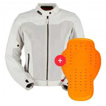 Motorcycle Jackets Furygan Mistral Lady Evo 3 Pearl Pearl + Back Protector D3O Viper Level 2