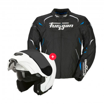Motorcycle Jackets Furygan Narval Black White Blue + EXO 3000 Air White