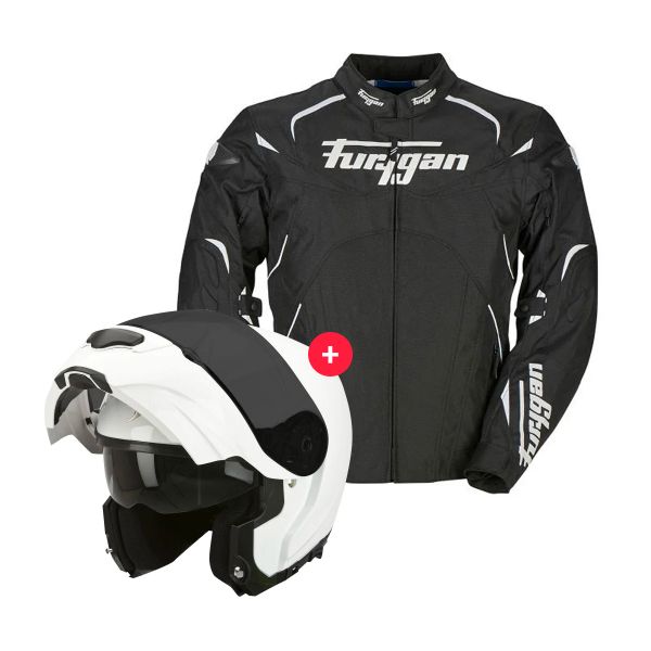 Motorcycle Jackets Furygan Narval Black White + EXO 3000 Air White