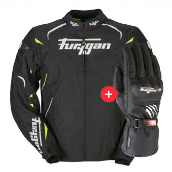 Motorcycle Jackets Furygan Narval Black White Yellow + Keen Black White