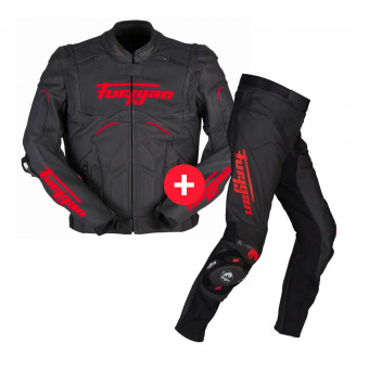 Motorcycle Jackets Furygan Raptor Evo 2 Black Red + Raptor Evo Black Red Pant