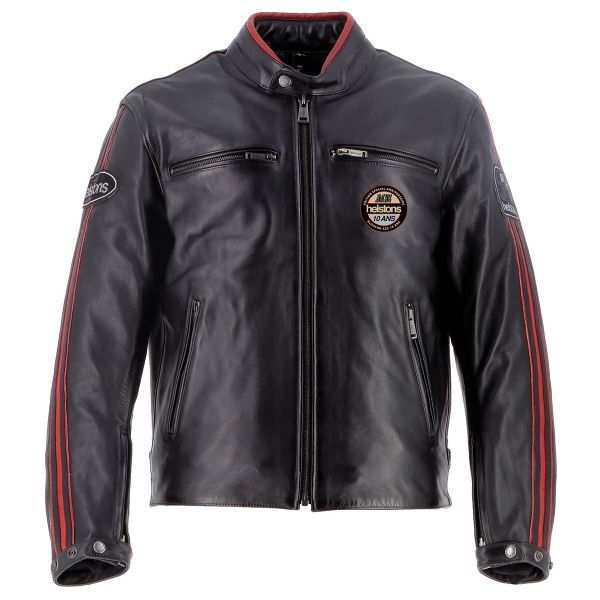 Motorcycle jacket Helstons Ace 10 Years Leather Rag Black in stock iCasque